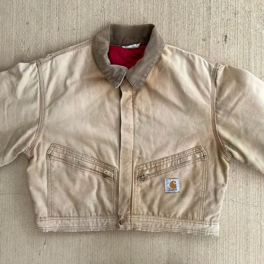 Carhartt brown cropped Detroit style work wear jacket